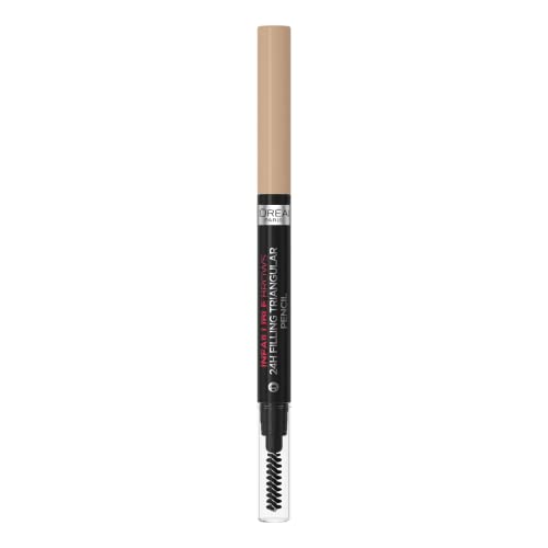 L'Oréal Paris Augenbrauenstift mit herausdrehbarer Dreiecksspitze für definierte und natürliche Augenbrauen, Infaillible Brows 24h Brow Filling Triangular Pencil, Nr. 7.0 Blonde von L'Oréal Paris