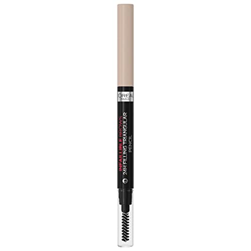 L'Oréal Paris Augenbrauenstift mit herausdrehbarer Dreiecksspitze für definierte und natürliche Augenbrauen, Infaillible Brows 24h Brow Filling Triangular Pencil, Nr. 8.0 Light Cool Blonde von L'Oréal Paris