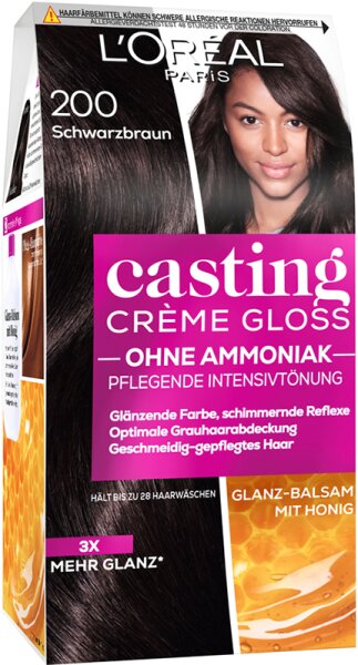 L'Oréal Paris Casting Crème Gloss Pflegende Intensivtönung 200 Schwarzbraun Coloration 1Stk von L'Oréal Paris