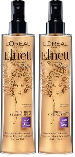 L'Oréal Paris Elnett Hitze Styling-Spray, Haarspray mit 230°C Hitzeschutz, Anti-Frizz, Langanhaltendes Styling – bis zu 72h, Pflege und Verlängerung des Haarstylings mit Thermo-Keratin-Komplex, 170ml von L'Oréal Paris