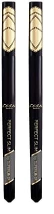 L'Oréal Paris Eyeliner mit präziser Filzspitze für den perfekten Lidstrich und unwiderstehliches Augen Make-up, Super Liner Perfect Slim, Nr. 02 Grey (Grau), 1 Stück (Packung mit 2) von L'Oréal Paris