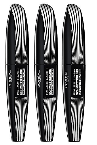 L'Oréal Paris False Lash Schmetterling Midnight Blacks Mascara, schwarz - Wimperntusche für maximal entfaltete Wimpern - 3er Pack (3 x 7 ml) von L'ORÉAL