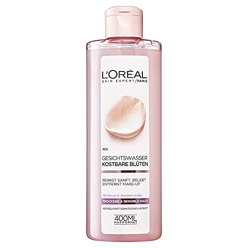 L'Oréal Paris Gesichtsreinigung, Erfrischendes Gesichtswasser und Make-Up Entferner zur Reinigung und Pflege, Rosen- und Jasmin Extrakt, 1 x 400 ml von L'Oréal Paris