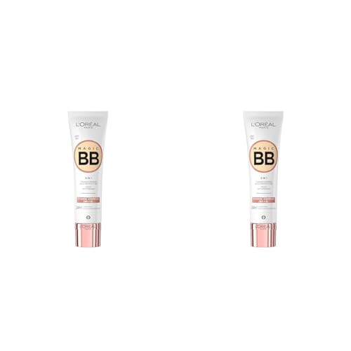 L'Oréal Paris Getönte Tagescreme, Für 24h Feuchtigkeit und einen ebenmäßigen Teint, Magic BB Teint Optimierer, Nr. 02 Light (Hell), 1 x 30 ml (Packung mit 2) von L'Oréal Paris