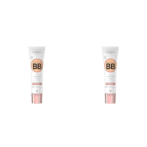 L'Oréal Paris Getönte Tagescreme, Für 24h Feuchtigkeit und einen ebenmäßigen Teint, Magic BB Teint Optimierer, Nr. 03 Medium Light (Mittel Hell), 1 x 30 ml (Packung mit 2) von L'Oréal Paris