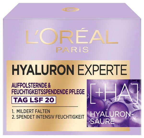 L'Oréal Paris Hyaluron Experte Aufpolsternde & Feuchtigkeitsspendende Pflege Tag LSF 20 Gesichtscreme 50ml von L'Oréal Paris
