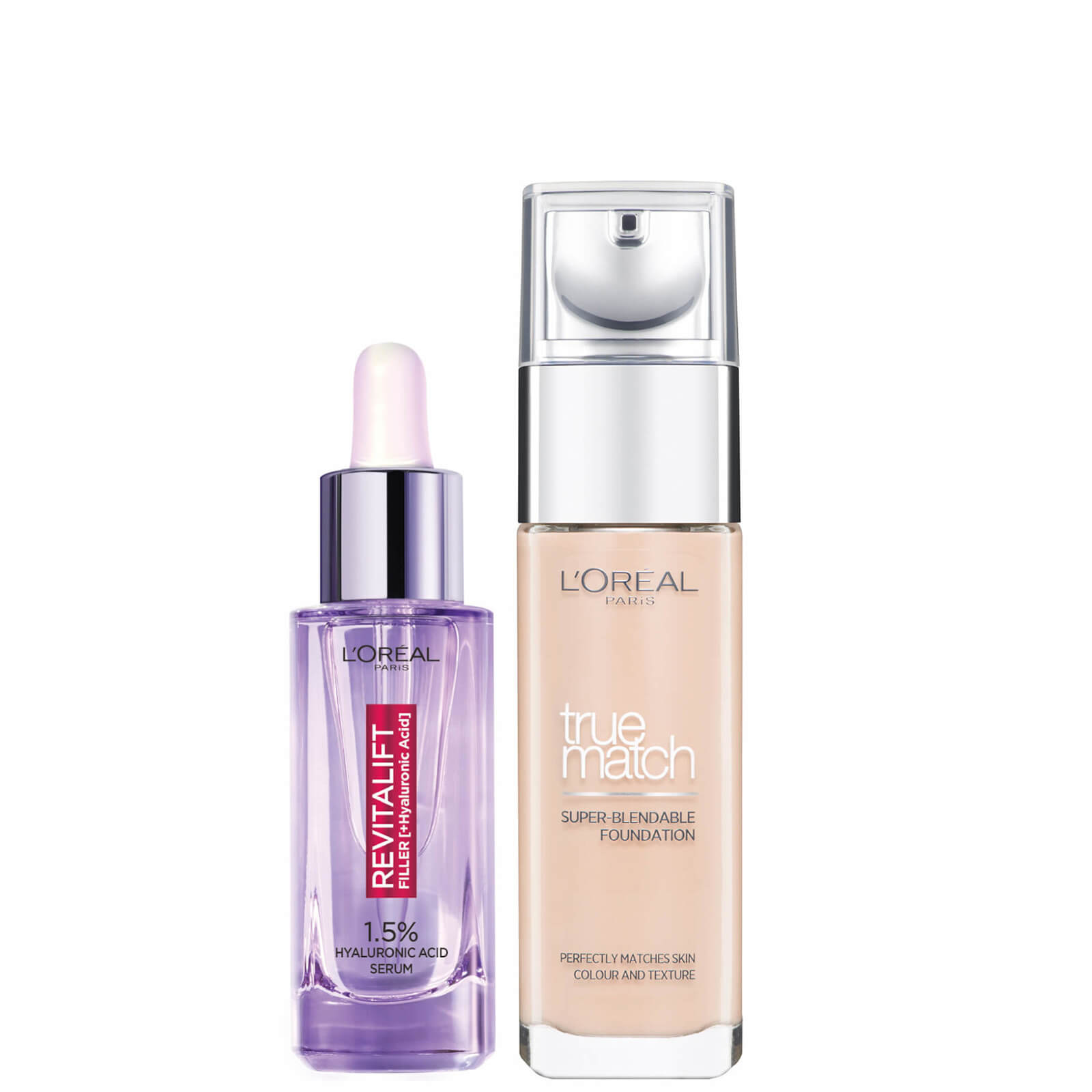 L'Oreal Paris Hyaluronic Acid Filler Serum und True Match Hyaluronic Acid Foundation Duo (verschiedene Farbtöne) - 2N Vanilla von L'Oréal Paris