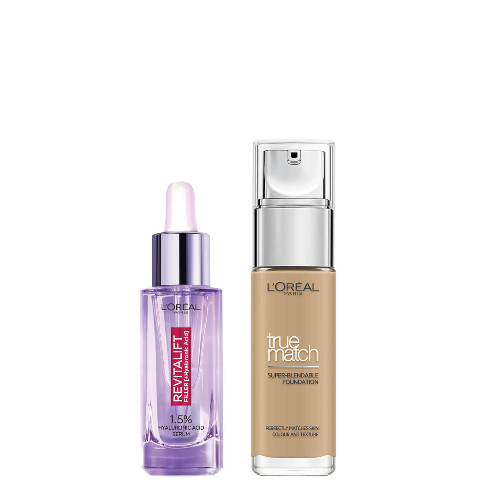 L'Oreal Paris Hyaluronic Acid Filler Serum und True Match Hyaluronic Acid Foundation Duo (verschiedene Farbtöne) - 3W Golden Beige von L'Oréal Paris