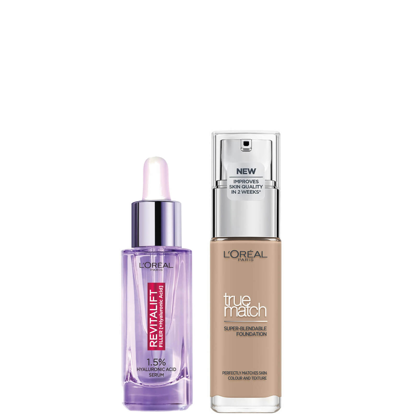 L'Oreal Paris Hyaluronic Acid Filler Serum und True Match Hyaluronic Acid Foundation Duo (verschiedene Farbtöne) - 4N Beige von L'Oréal Paris