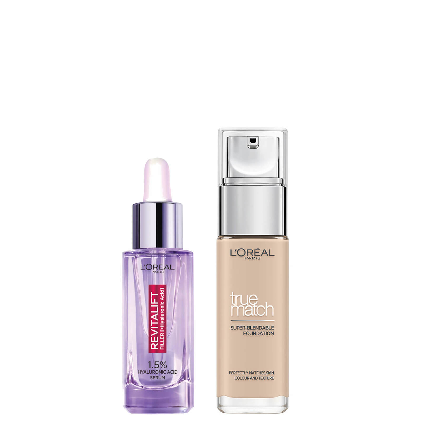 L'Oreal Paris Hyaluronic Acid Filler Serum und True Match Hyaluronic Acid Foundation Duo (verschiedene Farbtöne) - 1C Rose Ivory von L'Oréal Paris