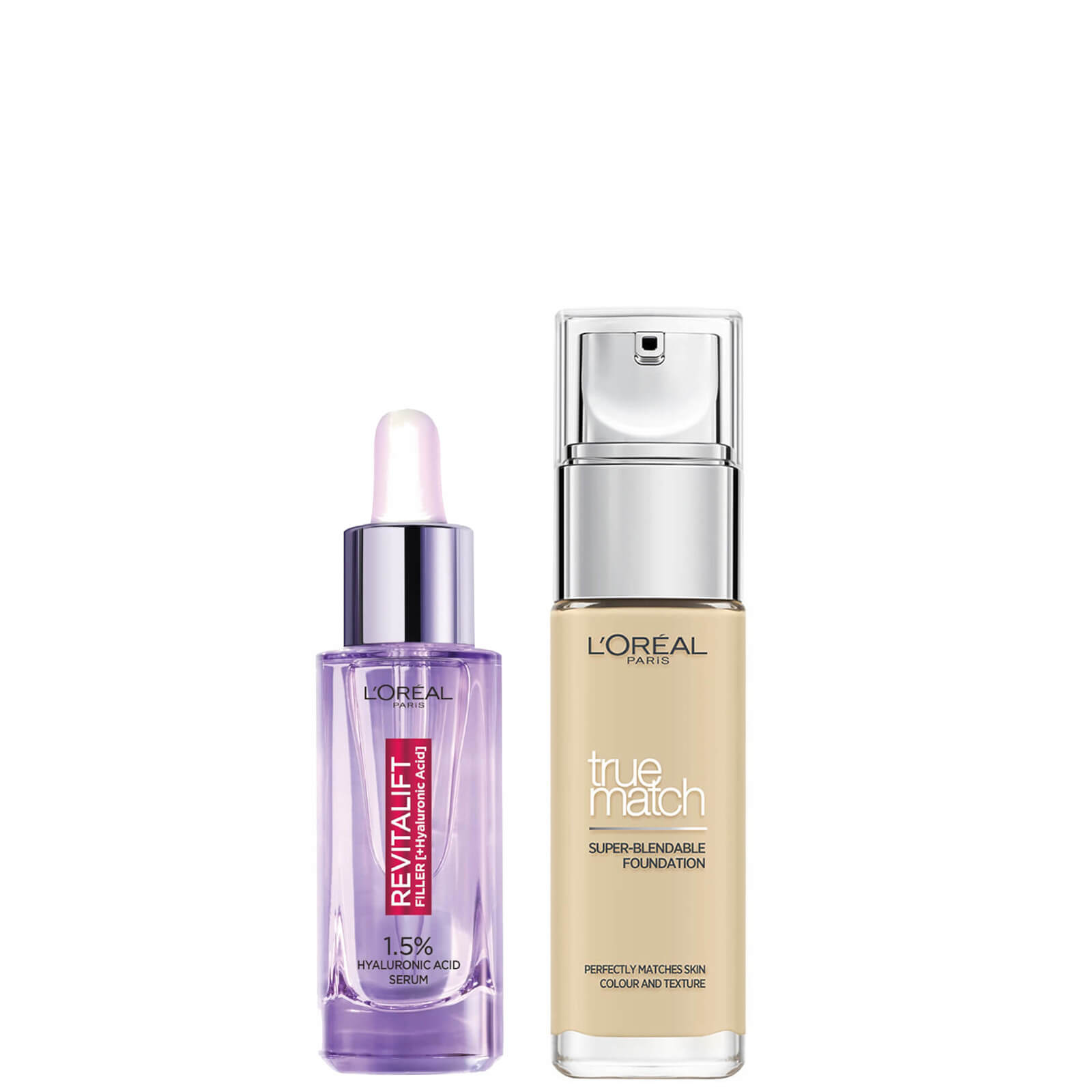 L'Oreal Paris Hyaluronic Acid Filler Serum und True Match Hyaluronic Acid Foundation Duo (verschiedene Farbtöne) - 1W Golden Ivory von L'Oréal Paris