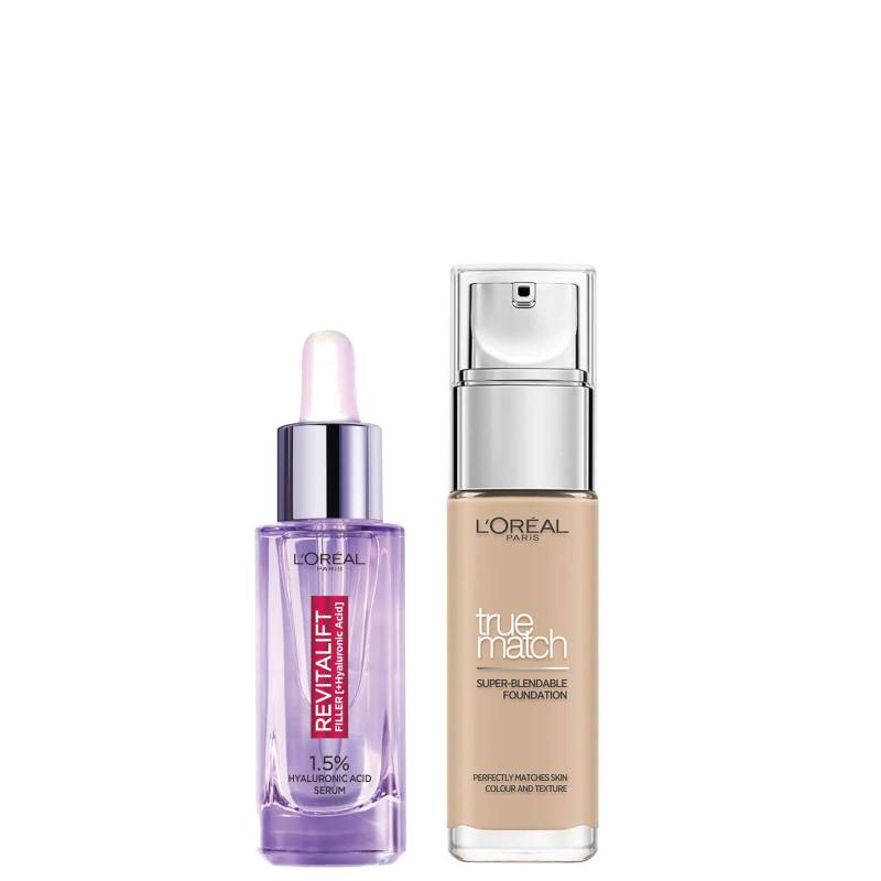 L'Oreal Paris Hyaluronic Acid Filler Serum und True Match Hyaluronic Acid Foundation Duo (verschiedene Farbtöne) - 2C Rose Vanilla von L'Oréal Paris