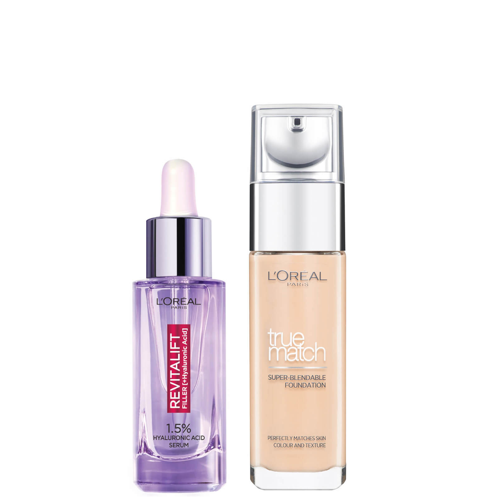 L'Oreal Paris Hyaluronic Acid Filler Serum und True Match Hyaluronic Acid Foundation Duo (verschiedene Farbtöne) - 3C Rose Beige von L'Oréal Paris