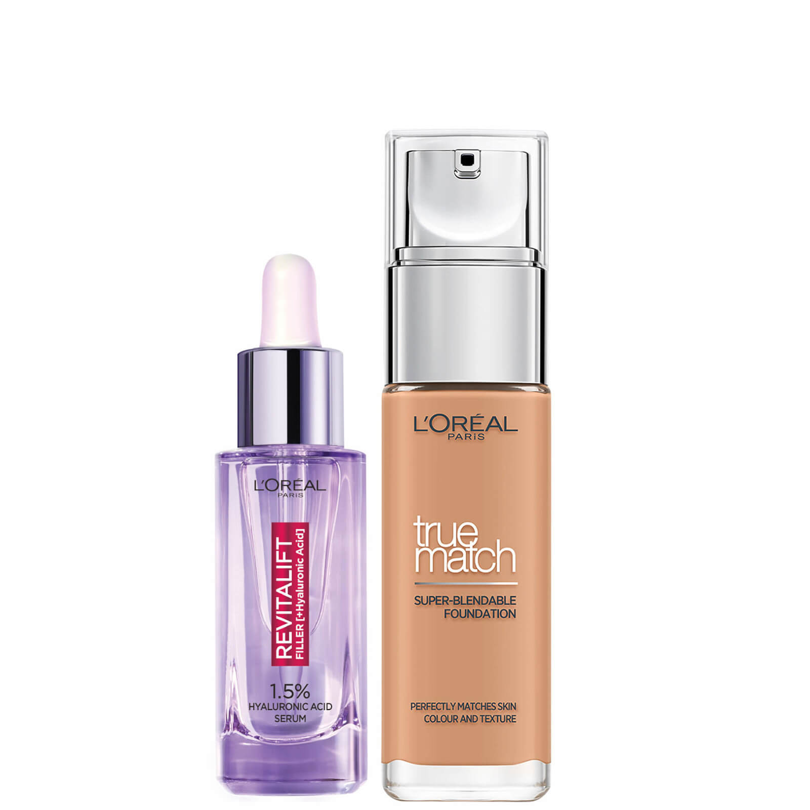 L'Oreal Paris Hyaluronic Acid Filler Serum und True Match Hyaluronic Acid Foundation Duo (verschiedene Farbtöne) - 4.5N True Beige von L'Oréal Paris