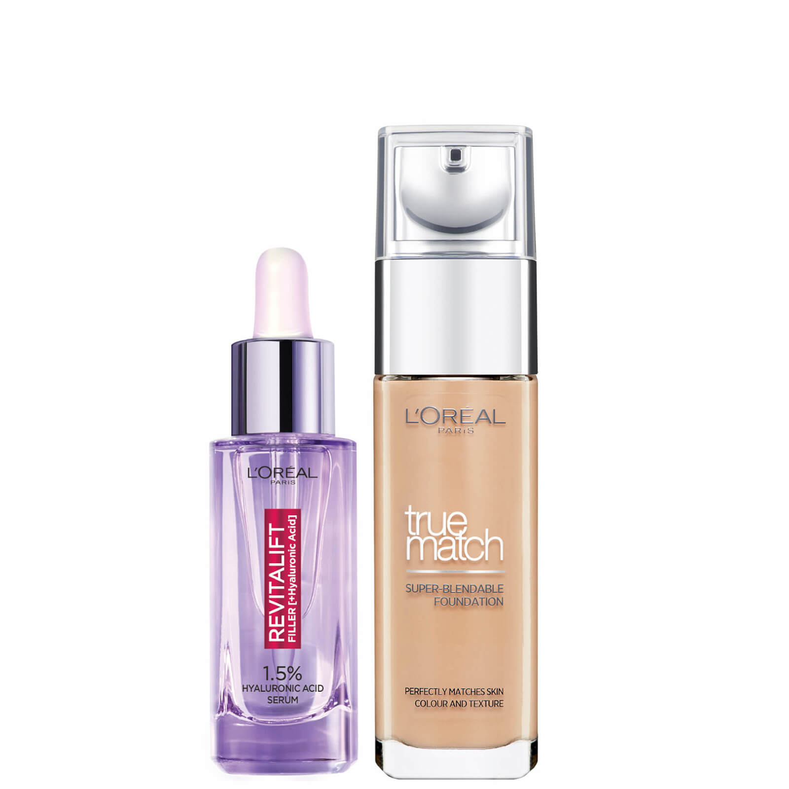 L'Oreal Paris Hyaluronic Acid Filler Serum und True Match Hyaluronic Acid Foundation Duo (verschiedene Farbtöne) - 6.5W Golden Toffee von L'Oréal Paris