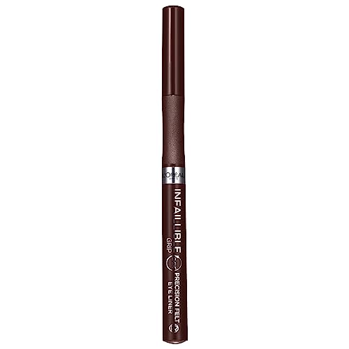 L'Oréal Paris Infaillible 27h Grip Precision Felt Liner braun, Eyeliner mit präziser Filzspitze für ausdruckstarke Ergebnisse, 1ml von L'Oreal Paris