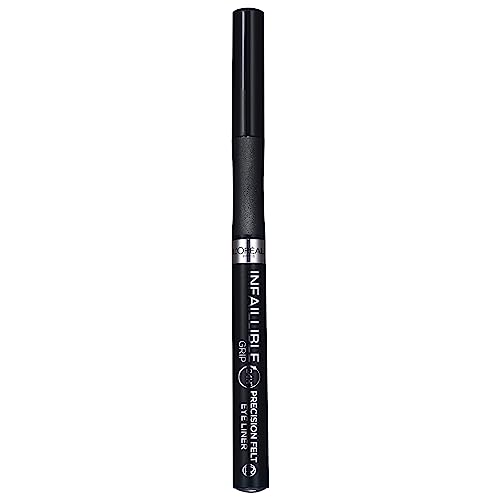 L'Oréal Paris Infaillible 27h Grip Precision Felt Liner schwarz, Eyeliner mit präziser Filzspitze für ausdruckstarke Ergebnisse, 1ml von L'Oreal Paris