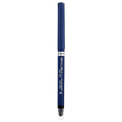 L'Oréal Paris Wasserfester Eyeliner mit Gel-Formel und integriertem Schwamm für gelungene Smokey Eyes, 36h Halt, Infaillible Gel Automatic Grip Liner, Blue Jersey (Blau), 1 Stück von L'Oreal Paris