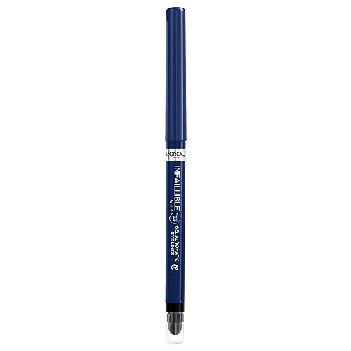 L'Oréal Paris Wasserfester Eyeliner mit Gel-Formel und integriertem Schwamm für gelungene Smokey Eyes, 36h Halt, Infaillible Gel Automatic Grip Liner, Blue Jersey (Blau), 1 Stück von L'Oréal Paris