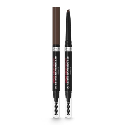 L'Oréal Paris Augenbrauenstift mit herausdrehbarer Dreiecksspitze für definierte und natürliche Augenbrauen, Infaillible Brows 24h Brow Filling Triangular Pencil, Nr. 3.0 Brunette von L'Oréal Paris