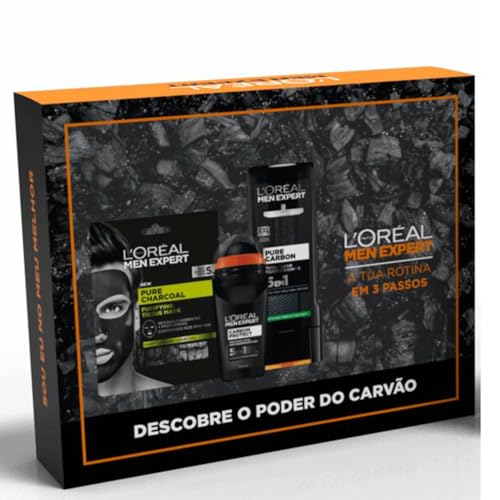 L'Oréal Paris - Karbon Men Expert Set – Deodorant + Maske aus Kohlestoff + Duschgel von L'Oréal Paris