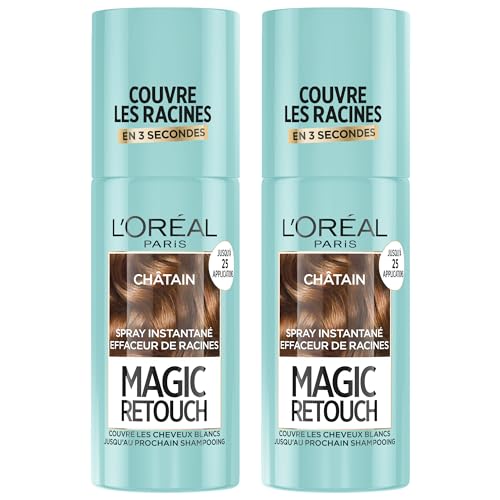 L'ORÉAL PARIS - 2 Stück Magic Retouch Kastanienbraun – Spray zur Ausbesserung von Wurzeln – weißes Haar getarnt – dünner werdender Bereich – Frauen & Männer – Magic Retouch – 2 x 75 ml von L'Oreal Paris