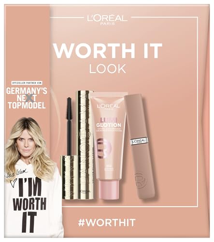 L'Oréal Paris Germany's Next Topmodel Make-up-Set Worth It Look mit Panorama Mascara, Lumi Glotion Highlighter und Infaillible Matte Resistance Nude Lippenstift von L'Oréal Paris
