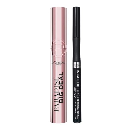 L'Oréal Paris Mascara Eyeliner: Paradise Big Deal Mascara für Volumen & Länge + Infaillible 27h Grip Liner für präzise Lidstriche von L'Oréal Paris