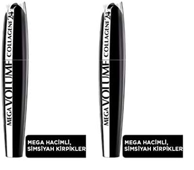 L'Oréal Paris Mega Volume Collagene 24h Mascara schwarz, 9 ml (Packung mit 2) von L'Oreal Paris