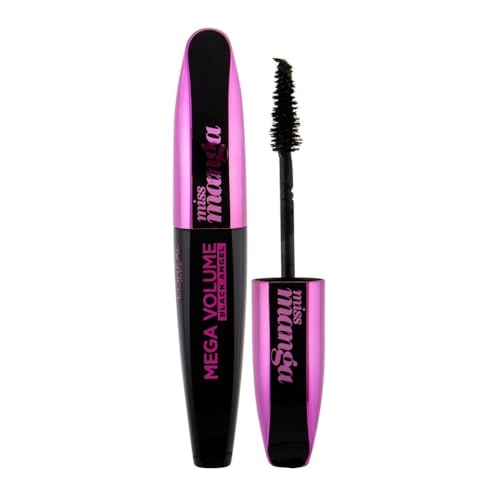 L'Oréal Paris Mega Volume Miss Manga Black Angel Mascara, schwarz - Wimperntusche für atemberaubendes Manga Volumen in tiefschwarz - 1er Pack (1 x 8,5 ml) von L'Oreal Paris