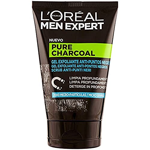 L'Oréal Paris Men Expert Detox Pure Charcoal Gesichtspeeling, angereicherte Formel mit pflanzlicher Kohle, 100 ml von L'Oreal Paris