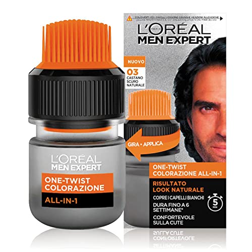 L'Oréal Paris Men Expert Herren Coloration One-Twist All-in-One, natürliches Ergebnis, einfache und schnelle Anwendung, natürliches Dunkelbraun (03) von L'Oréal Paris