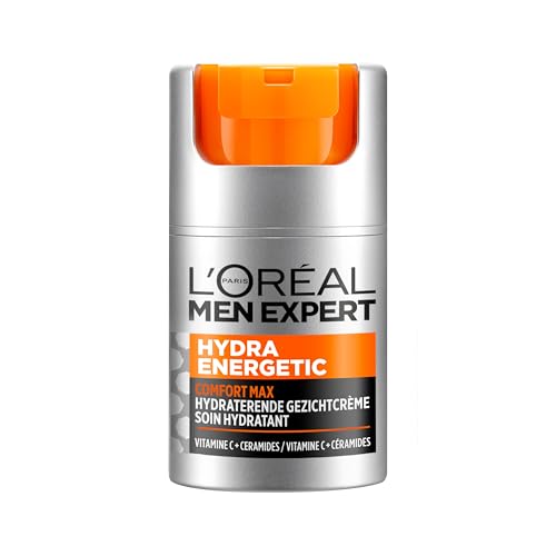 L'Oréal Paris Men Expert L'Oréal Hydra Energetic Comfort Max - 50ml - Gesichtscreme für trockene Haut - Speziell für Männer zwischen 20 und 40 Jahren, die unter trockener und müder Haut leiden von L'ORÉAL