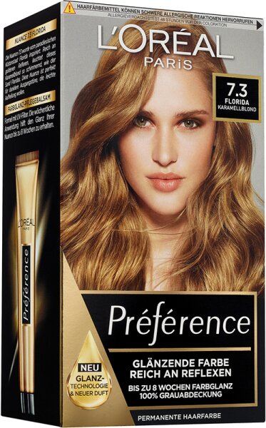 L'Oréal Paris Préférence 7.3 Karamellblond (Florida) Coloration 1 Stk. von L'Oréal Paris