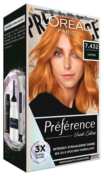 L'Oréal Paris Préférence Vivid Colors 7.432 Copper Coloration 1Stk von L'Oréal Paris