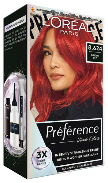 L'Oréal Paris Préférence Vivid Colors 8.624 Bright Red Coloration 1Stk von L'Oréal Paris
