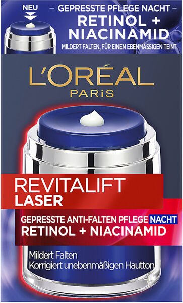 L'Oréal Paris Revitalift Laser Gepresste Anti-Falten Pflege Nacht Retinol + Niacinamid Gesichtscreme 50ml von L'Oréal Paris