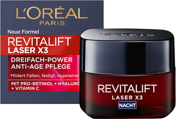 L'Oréal Paris RevitaLift Laser X3 Dreifach-Power Anti-Age Pflege Nacht Gesichtscreme 50ml L'Oréal Paris RevitaLift Laser X3 Dreifach-Power Anti-Age Pflege Nacht Gesichtscreme 50ml von L'Oréal Paris