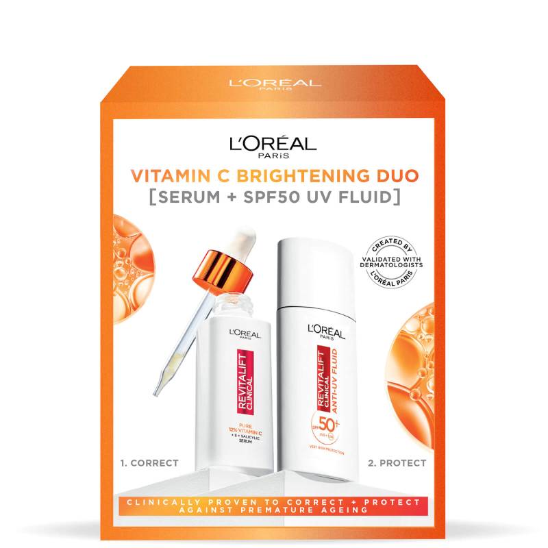 L'Oréal Paris Revitalift Reines Vitamin -C-Serum und LSF 50+ Unsichtbares Fluid Gesichtsduo von L'Oréal Paris