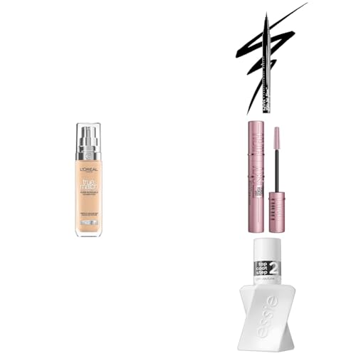 L'Oréal Paris Set - einfach, schnell, komplett: L'Oréal Paris True Match Make-Up, NYX Professional Makeup Epic Ink Eye Liner, 2x Maybelline New York Lash Sensational Sky High Mascara, essie Top Coat von L'Oréal Paris