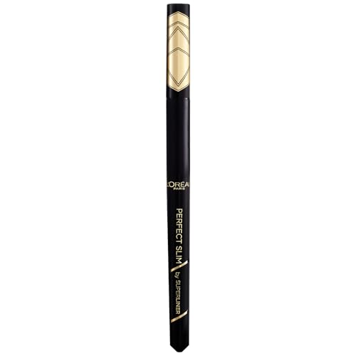 L'Oréal Paris Eyeliner mit präziser Filzspitze für den perfekten Lidstrich und unwiderstehliches Augen Make-up, Super Liner Perfect Slim, Nr. 1 Intense Black (Schwarz), 1 Stück von L'Oreal Paris