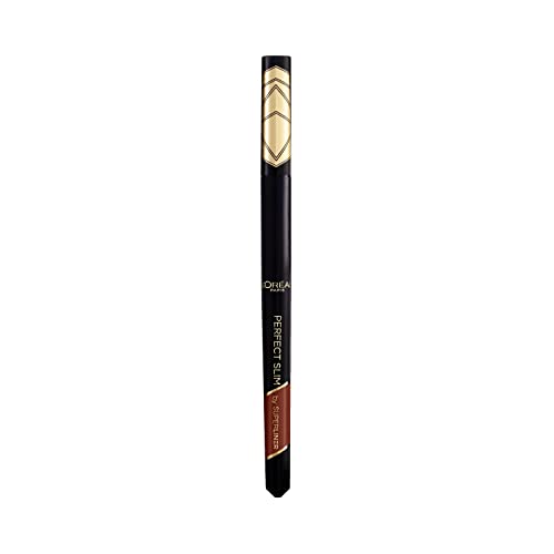 L'Oréal Paris Eyeliner mit präziser Filzspitze für den perfekten Lidstrich und unwiderstehliches Augen Make-up, Super Liner Perfect Slim, Nr. 03 Brown (Braun), 1 Stück von L'Oreal Paris