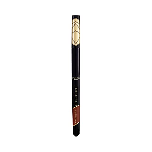 L'Oréal Paris Eyeliner mit präziser Filzspitze für den perfekten Lidstrich und unwiderstehliches Augen Make-up, Super Liner Perfect Slim, Nr. 03 Brown (Braun), 1 Stück von L'Oréal Paris