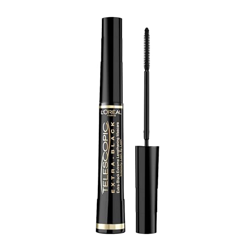L'Oréal Paris Schwarze Wimperntusche für präzise getrennte Wimpern mit teleskopischer Länge, False Lash Telescopic Gold Mascara, Extra Black, 1 x 8 ml von L'Oreal Paris