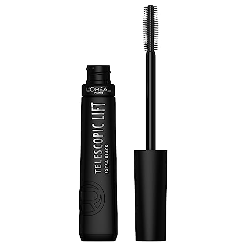 L'Oréal Paris Telescopic Lift Mascara, Langanhaltendes Lifting bis zu 36 Stunden, Sichtbar mehr Wimpernlänge, Kein Verklumpen, kein Verschmieren & kein Krümeln, Telescopic Lift, Extra Black von L'Oreal Paris