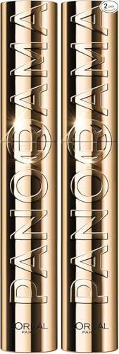 L'Oréal Paris Volumizing Mascara Bipack, Fächerwimpern, breiterer Blick, geeignet für empfindliche Augen, angereichert mit 5% Stretchflex Complex, Panorama by Volume Million Lashes, Farbe: schwarz von L'Oréal Paris