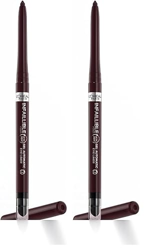 L'Oréal Paris Wasserfester Eyeliner mit Gel-Formel und integriertem Schwamm für gelungene Smokey Eyes, 36h Halt, Infaillible Gel Automatic Grip Liner, Brown Demin (Braun), 1 Stück (Packung mit 2) von L'Oreal Paris