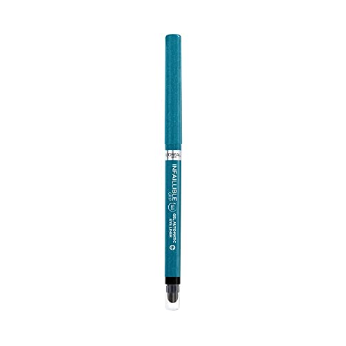 L'Oréal Paris Wasserfester Eyeliner mit Gel-Formel und integriertem Schwamm für gelungene Smokey Eyes, 36h Halt, Infaillible Gel Automatic Grip Liner, Turquoise (Türkis), 1 Stück von L'Oreal Paris