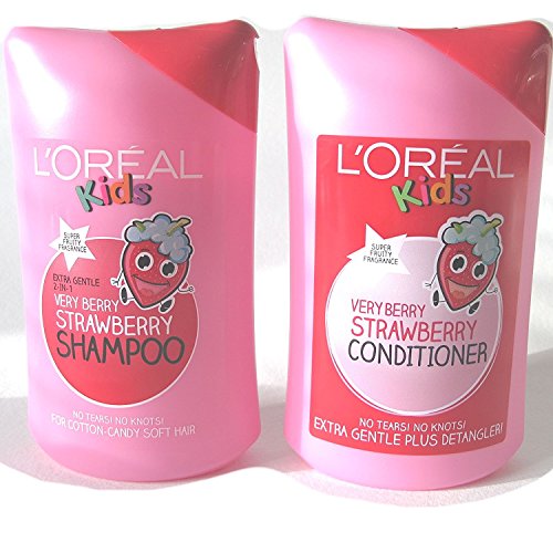 L 'Oreal Super Kids Very-Berry-Erdbeer-Shampoo, 250 ml und L 'Oreal Very-Berry-Erdbeer-Conditioner, 250 ml, für Kinder von L'Oréal Paris