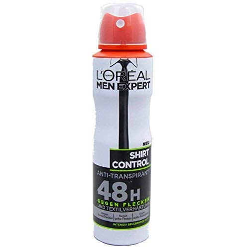 Loreal Men Expert Shirt Control Anti Transpirant Deo Spray 48h gegen Flecken und Textilverhärtung, 2er Pack (2x150ml) von L'Oréal Paris